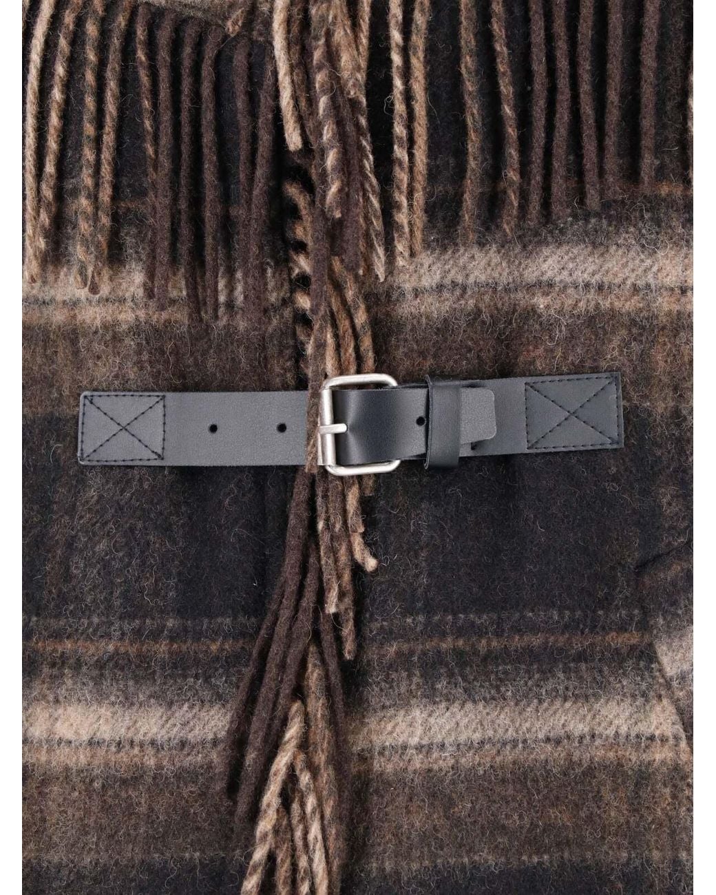 Isabel Marant Black Isabel Marant Étoile Checked Fringed Cape