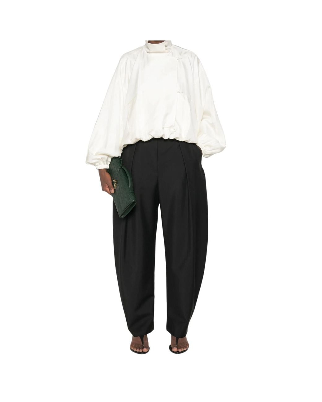 Rohe Black Puck Sculptural Tailored Pants