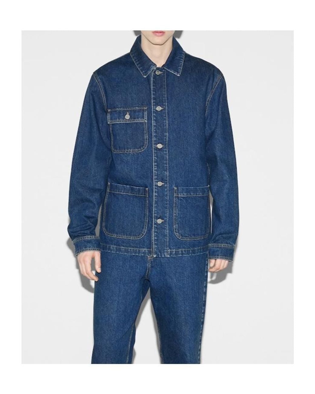 Gucci Blue Collared Button-Up Jacket for men