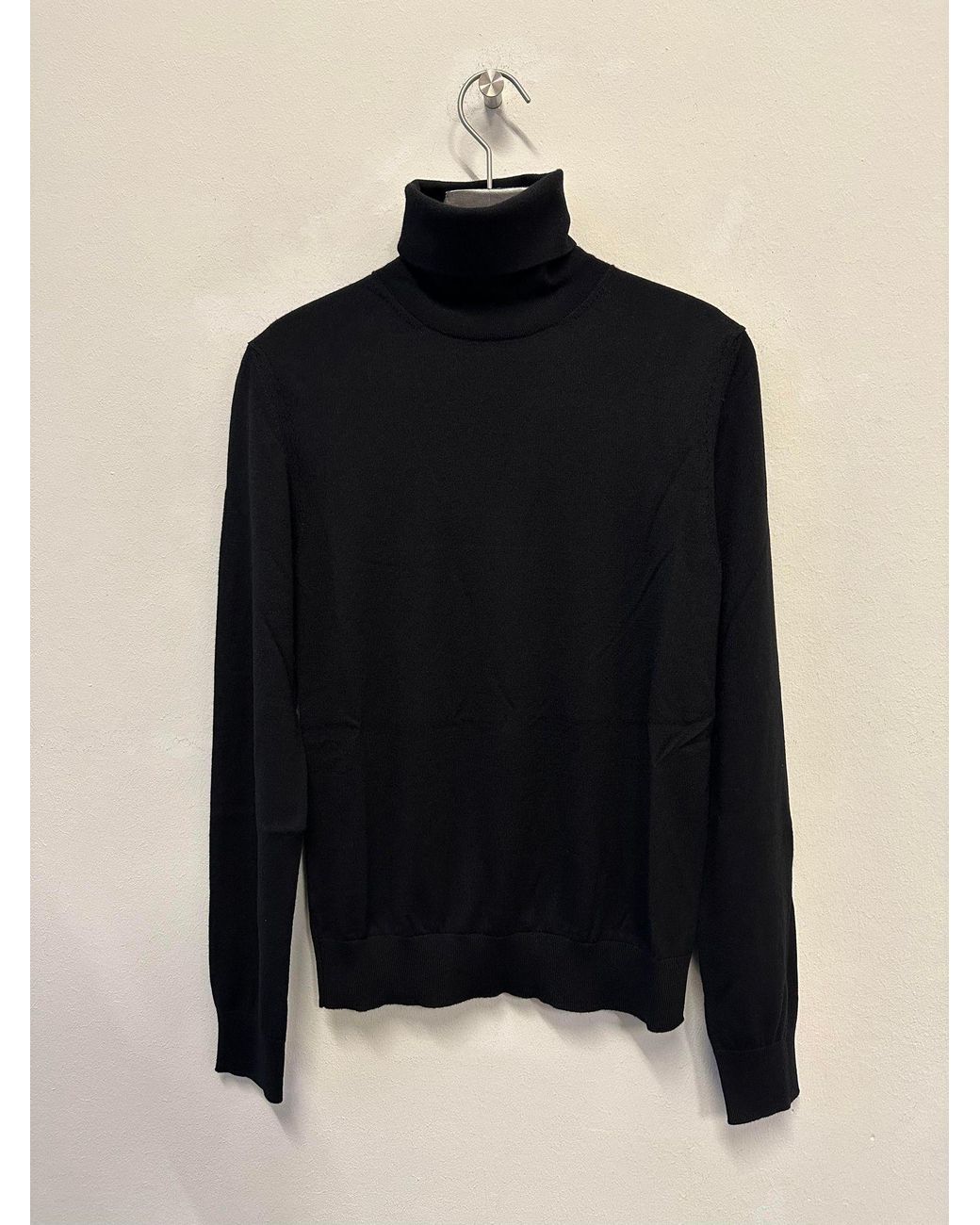 Loro Piana Black Turtleneck Knit Top