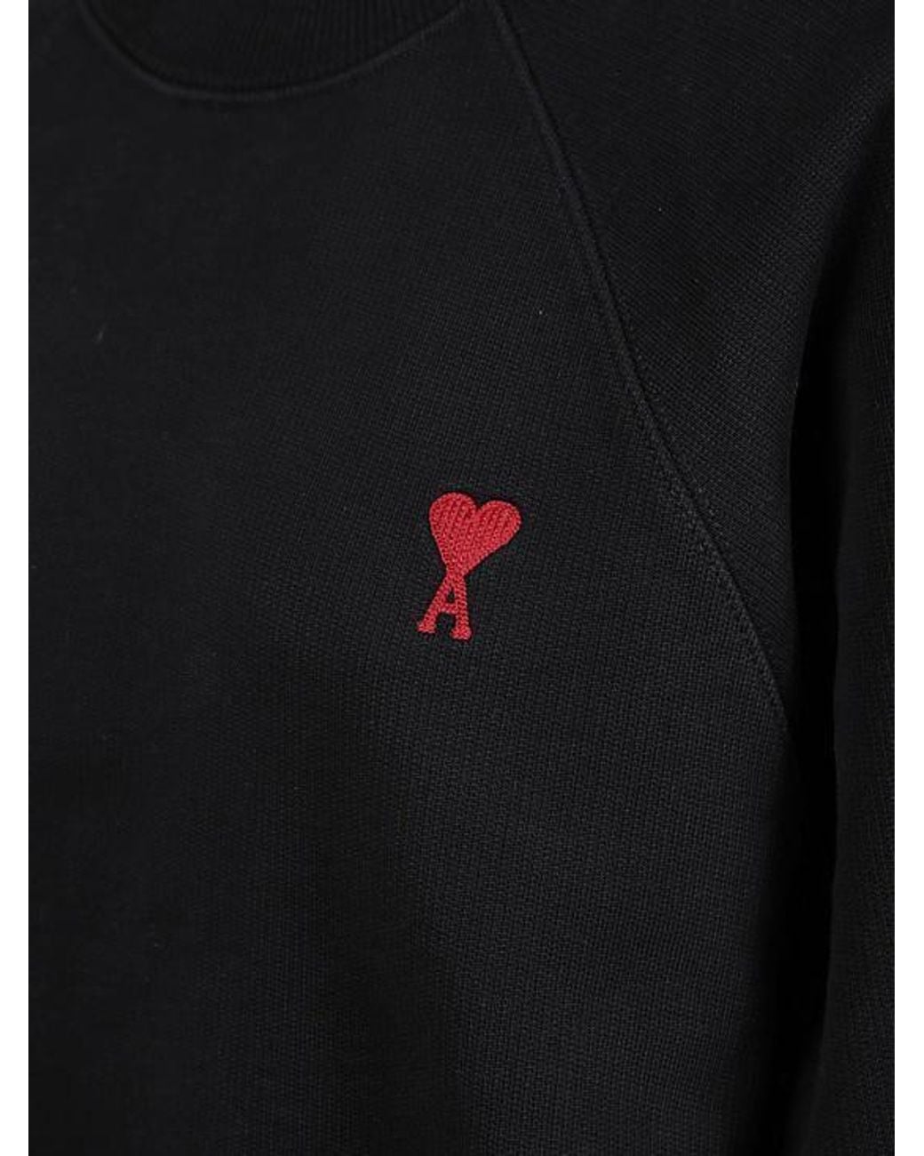 AMI Black Crew Neck Sweatshirt