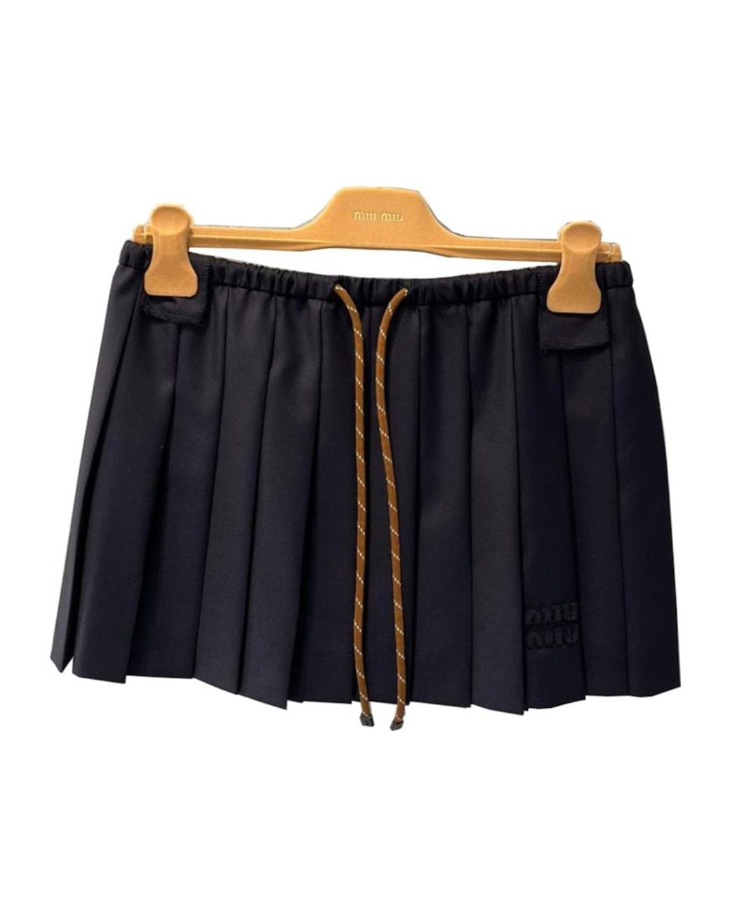 Miu Miu Blue Pleated Batavia Skirt