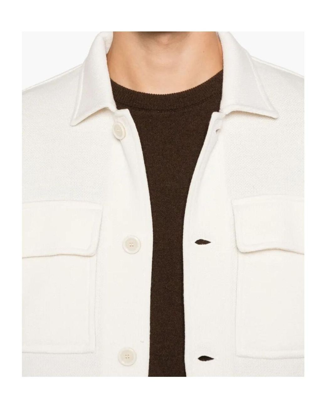 Lardini White Button-Fastening Pocket Jacket for men