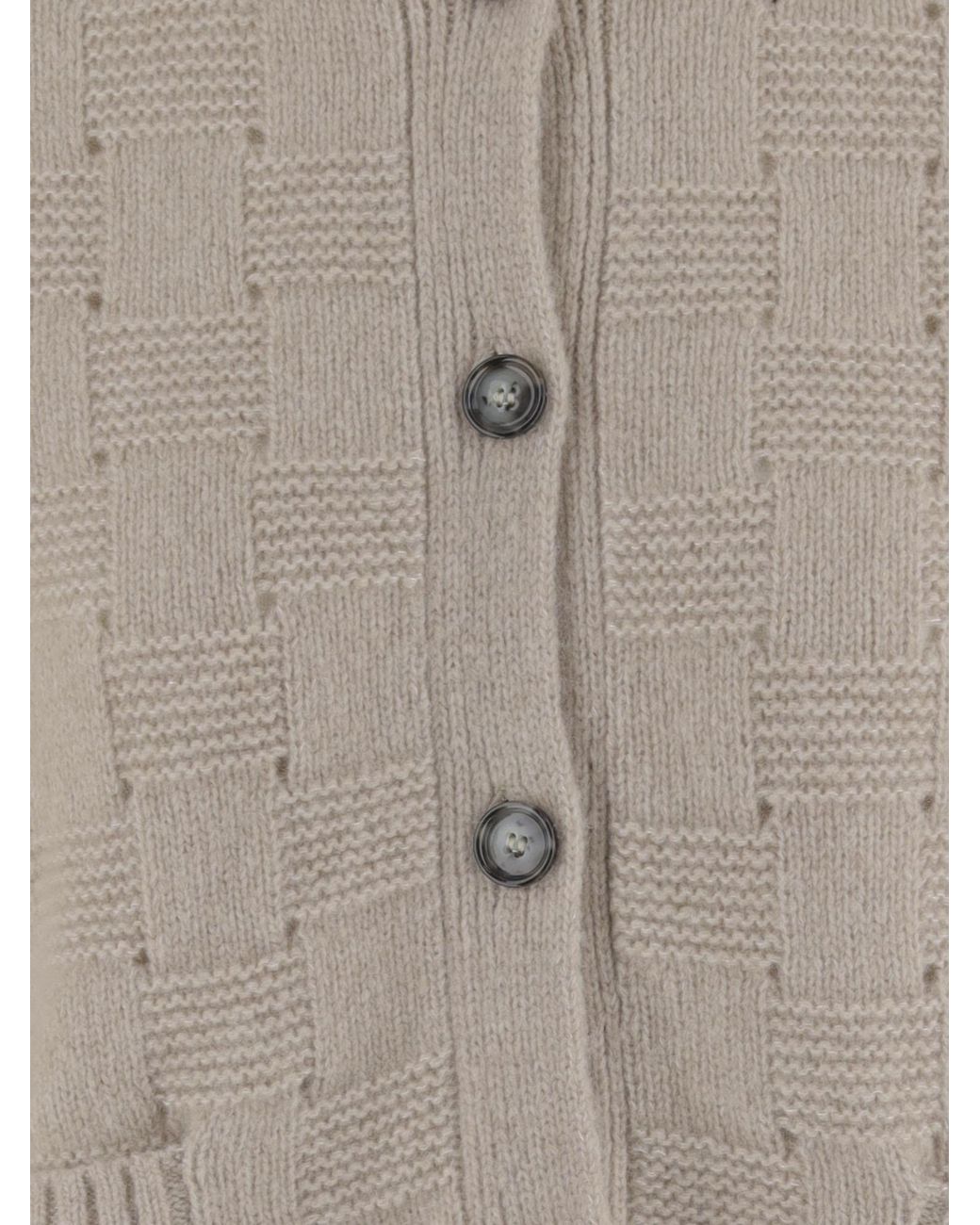 Allude Brown Textured Knit Cardigan