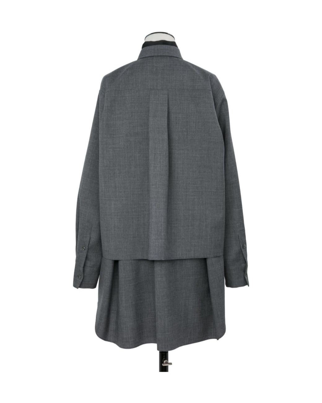 Sacai Gray Long-Sleeved Suiting Dress