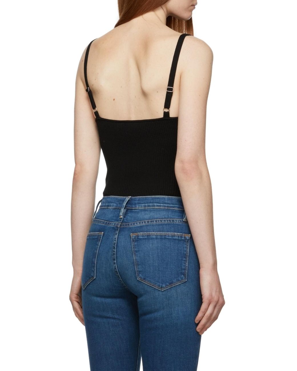 FRAME Black Ribbed Leotard