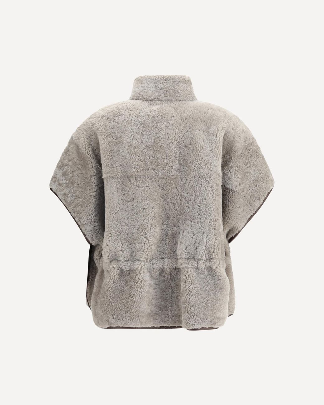 Brunello Cucinelli Gray Zipped High Neck Jacket