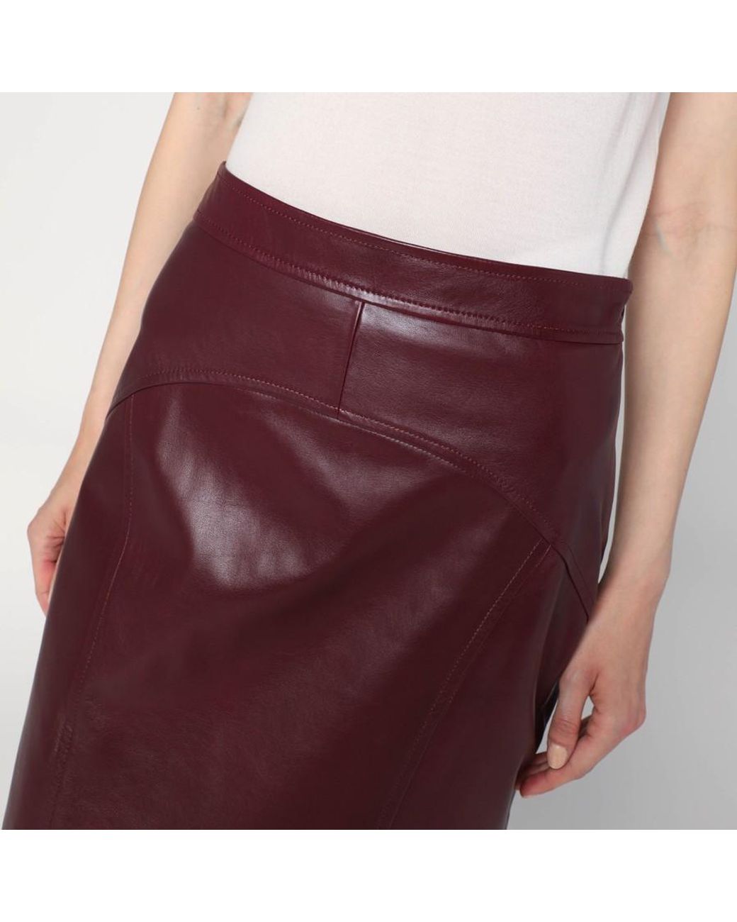 Max Mara Red Zipper Skirt