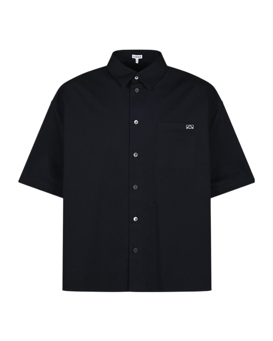 Loewe Blue Anagram-Embroidered Short-Sleeve Shirt for men