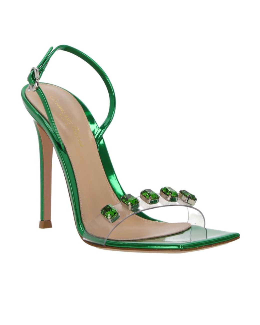 Gianvito Rossi Green Ribbon Candy Heeled Sandals