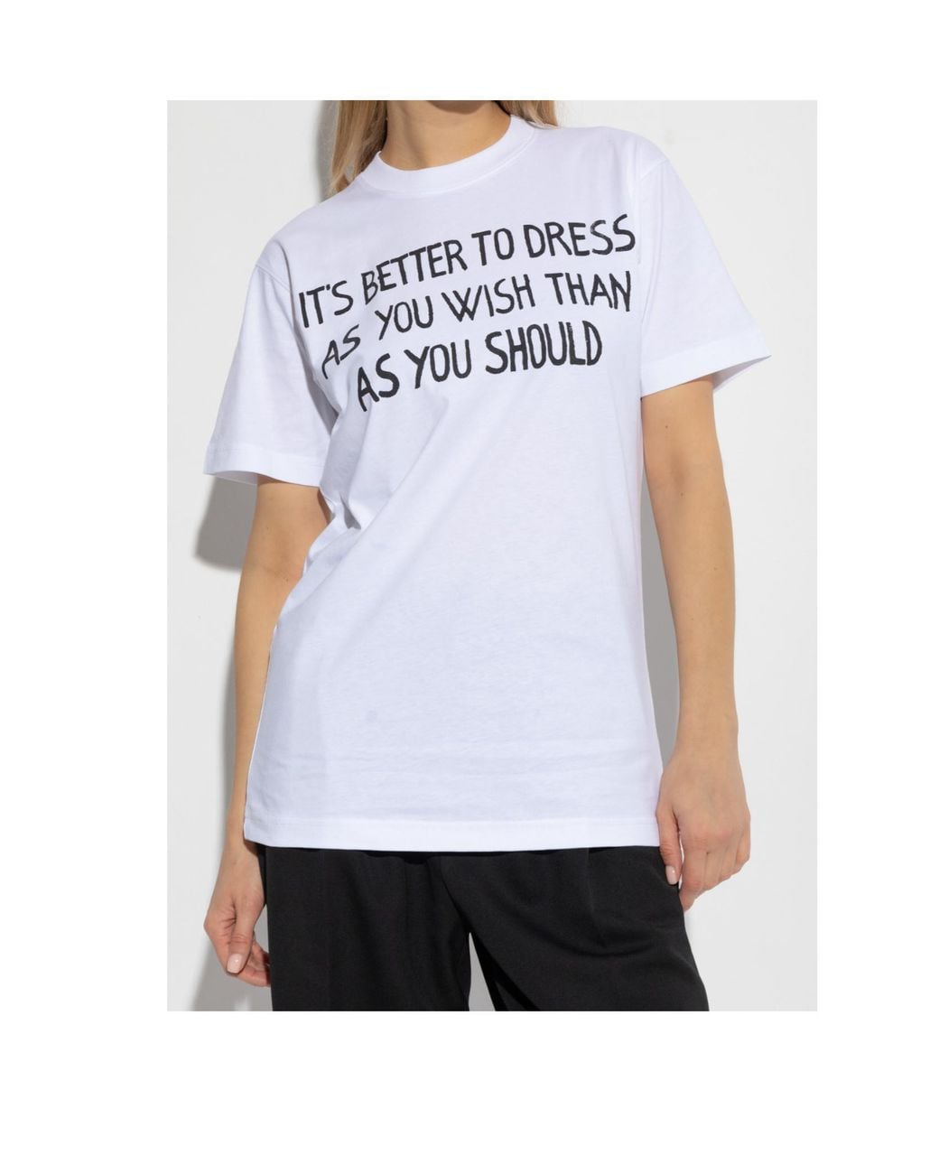 Moschino White Slogan-Printed Crewneck T-Shirt