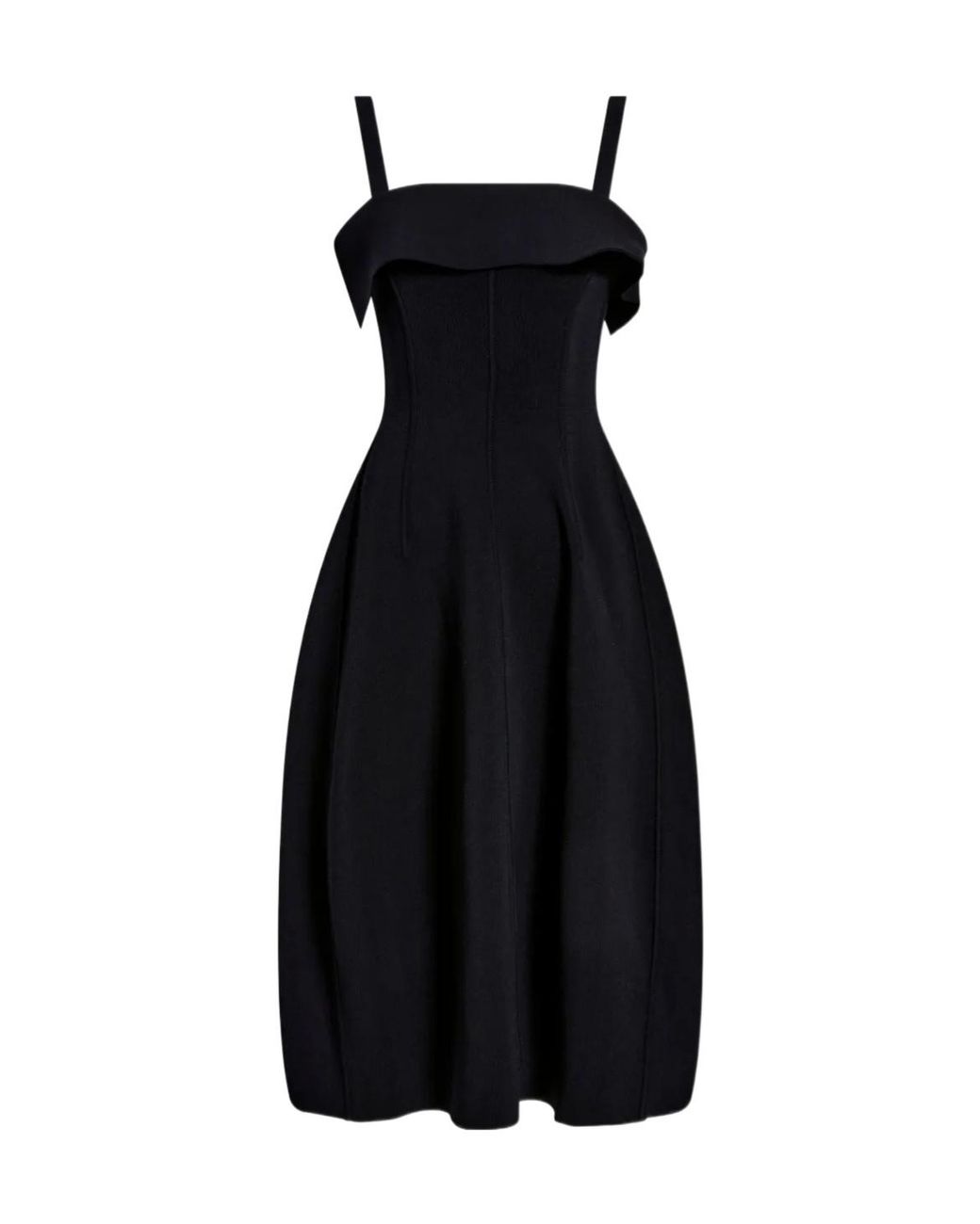 Proenza Schouler Black Blanca Ruffled Midi Dress