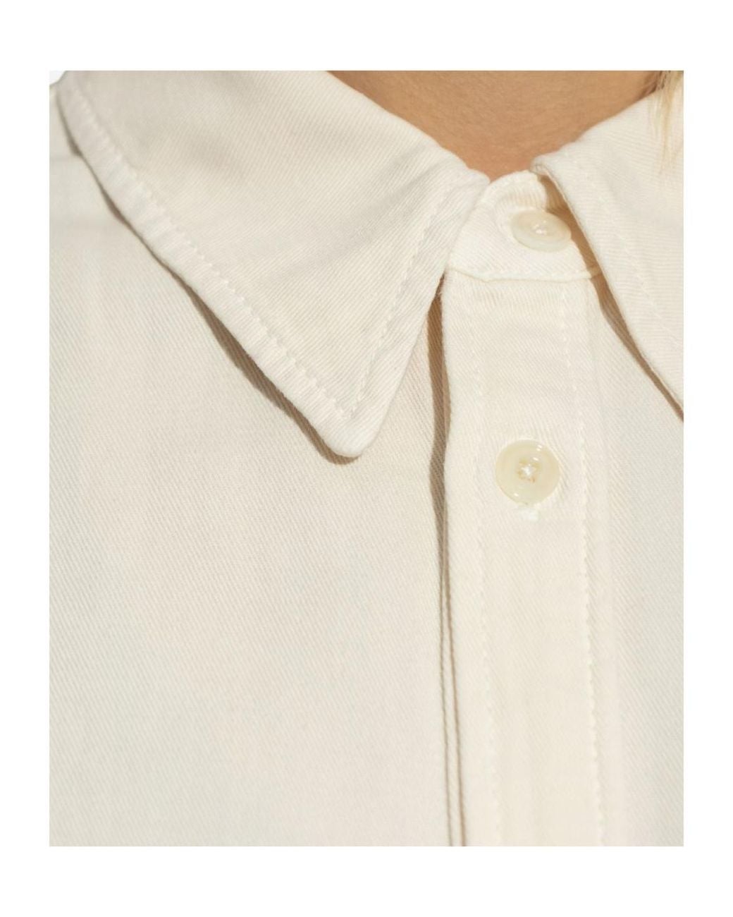 Lemaire White Long Sleeved Curved Hem Shirt