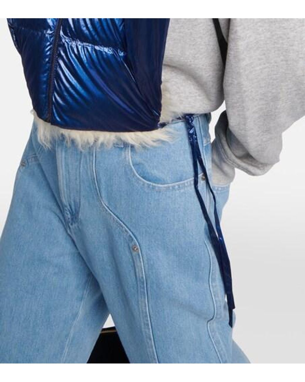 Isabel Marant Blue Cody Satin Puffer Vest