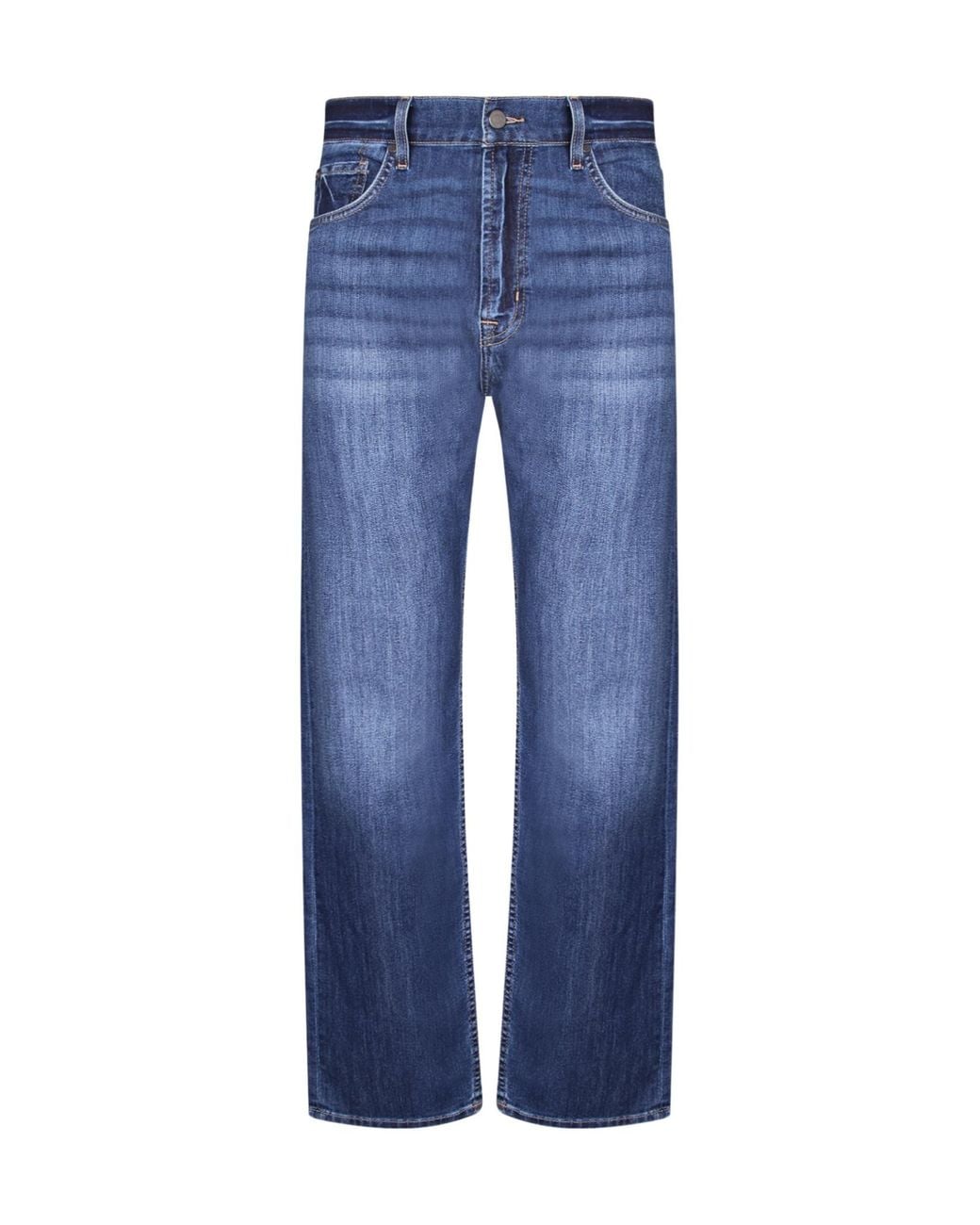 7 For All Mankind Blue Modern Straight Jeans for men