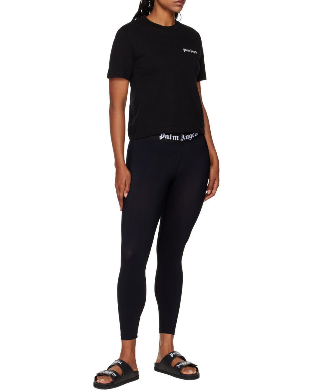 Palm Angels Black Logo Band Leggings