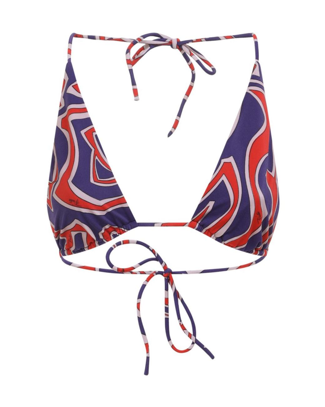 Emilio Pucci Red Labirinto Print Triangle Bikini Top