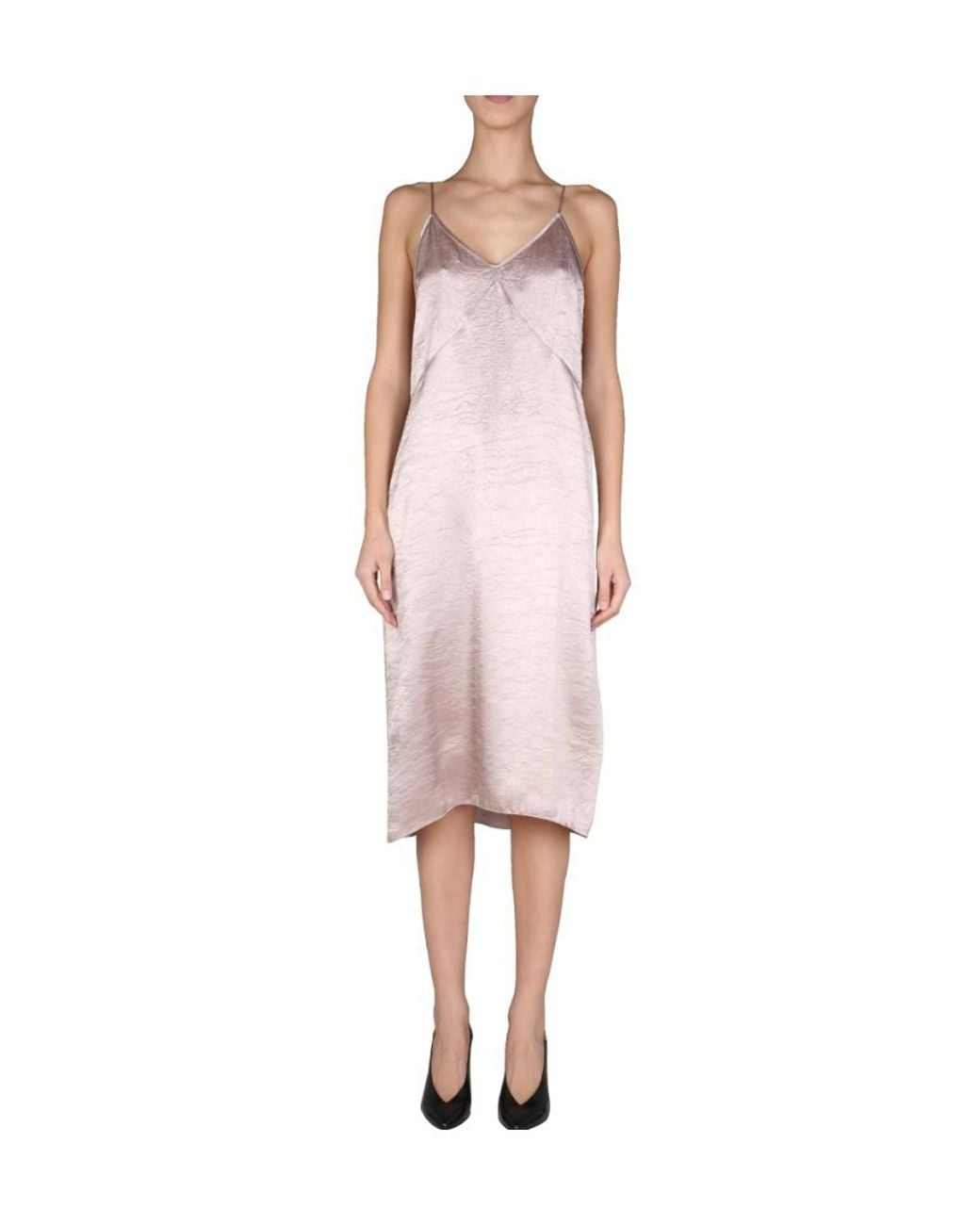 DSquared² Pink Undervest V-Neck Midi Dress