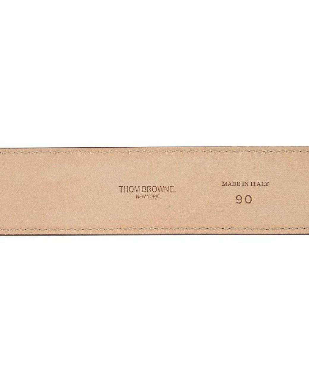 Thom Browne White Pebble-Grain Metal-Loop Belt for men