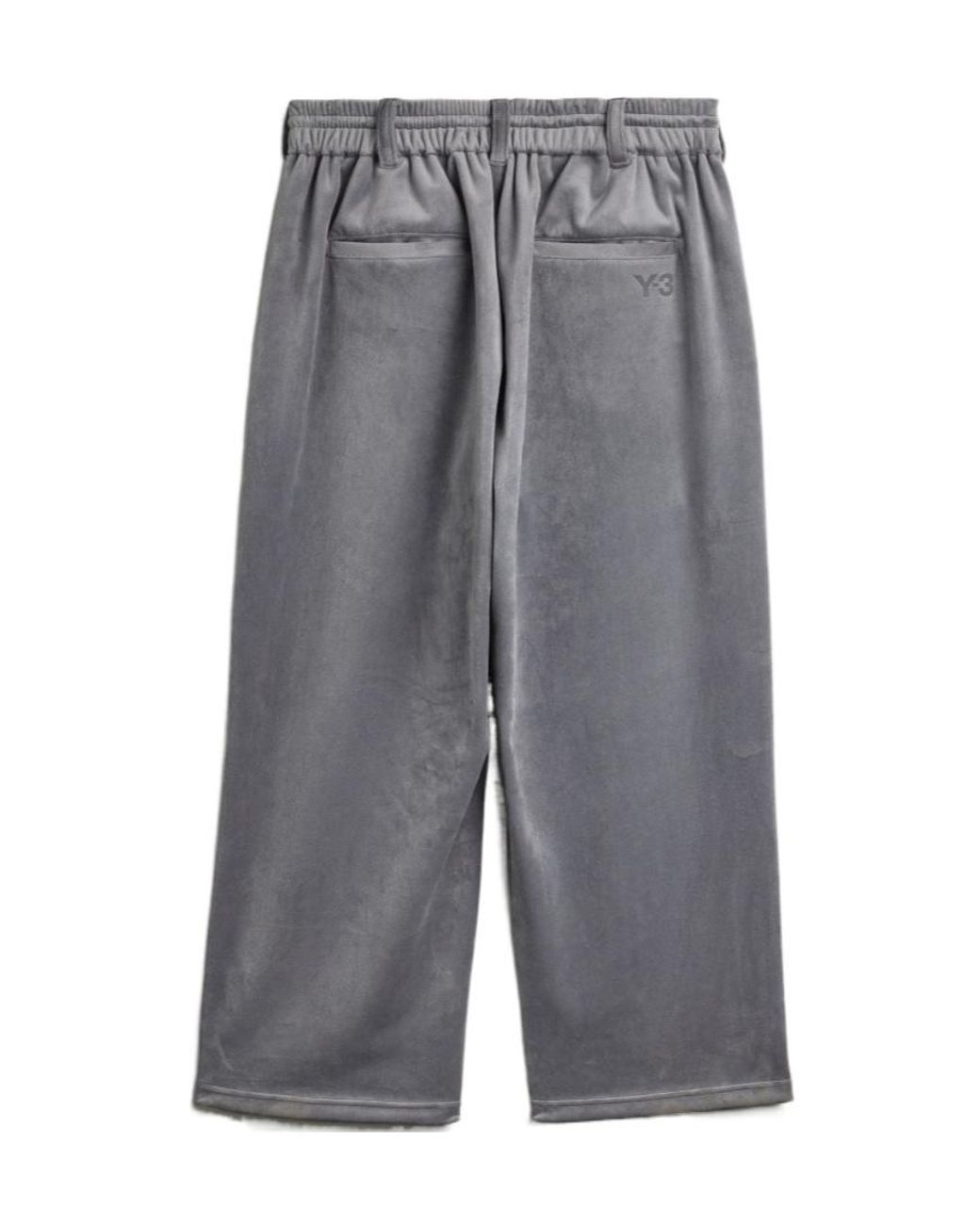 Y-3 Gray Velvet Corduroy Track Pants for men