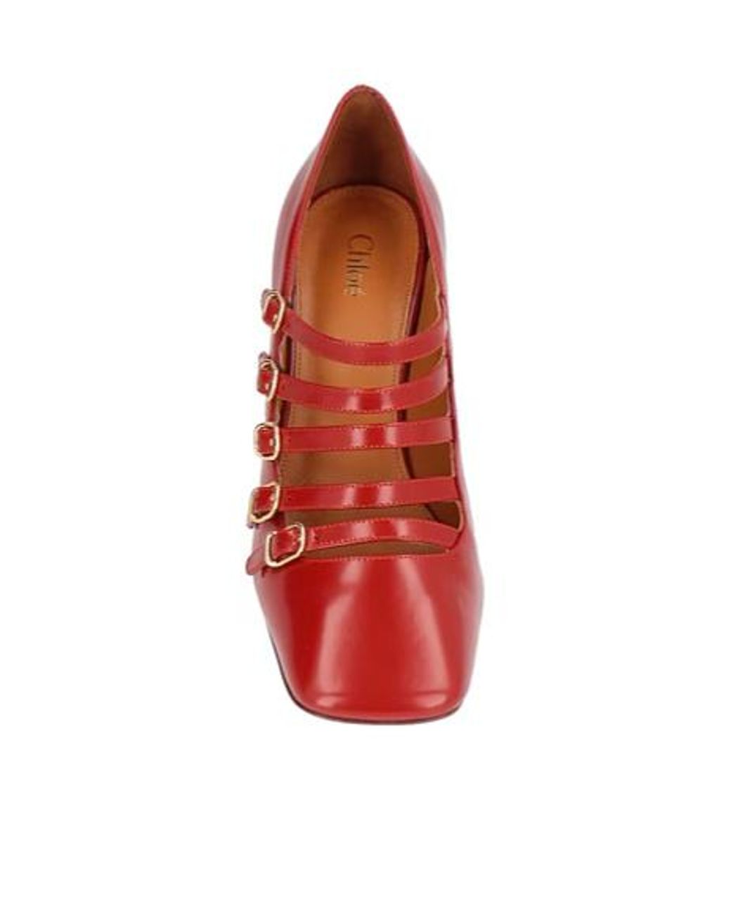 Chloé Red Minimalist Mary Jane Shoes