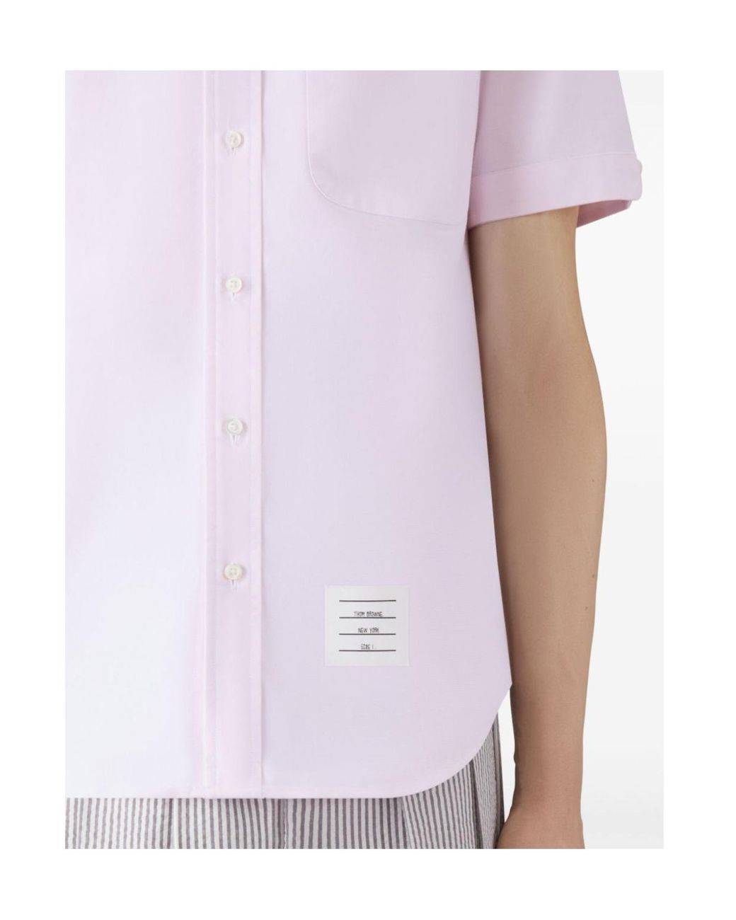 Thom Browne Purple Patch-Pocket Short-Sleeve Shirt for men