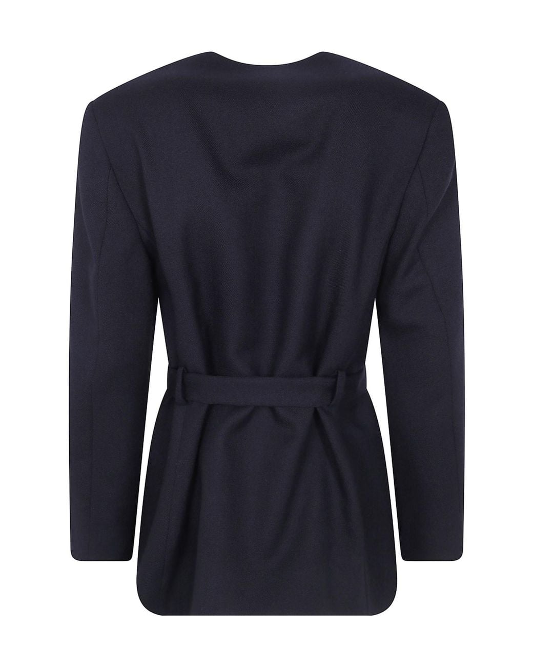 By Malene Birger Blue Emma Fringed Belted Blazer
