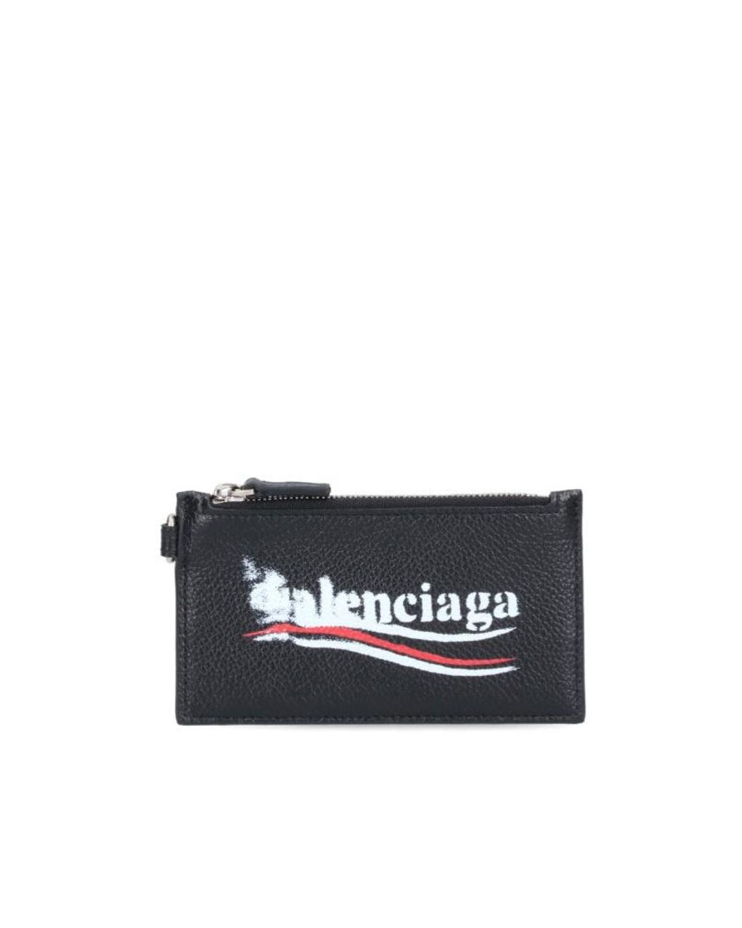 Balenciaga Black Logo Printed Keyring Cardholder for men