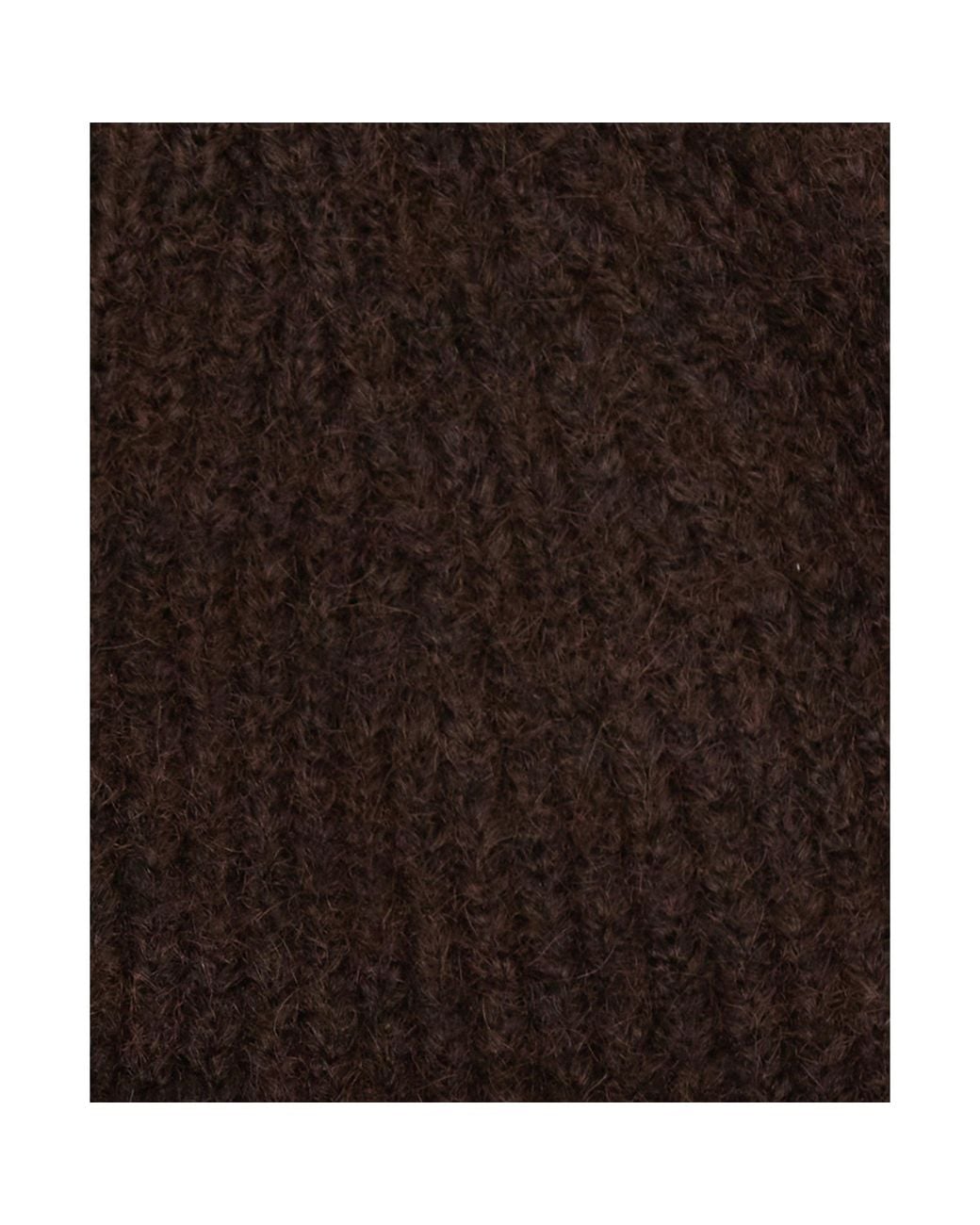 Barbour Brown Thick Ribbed Knit Beanie