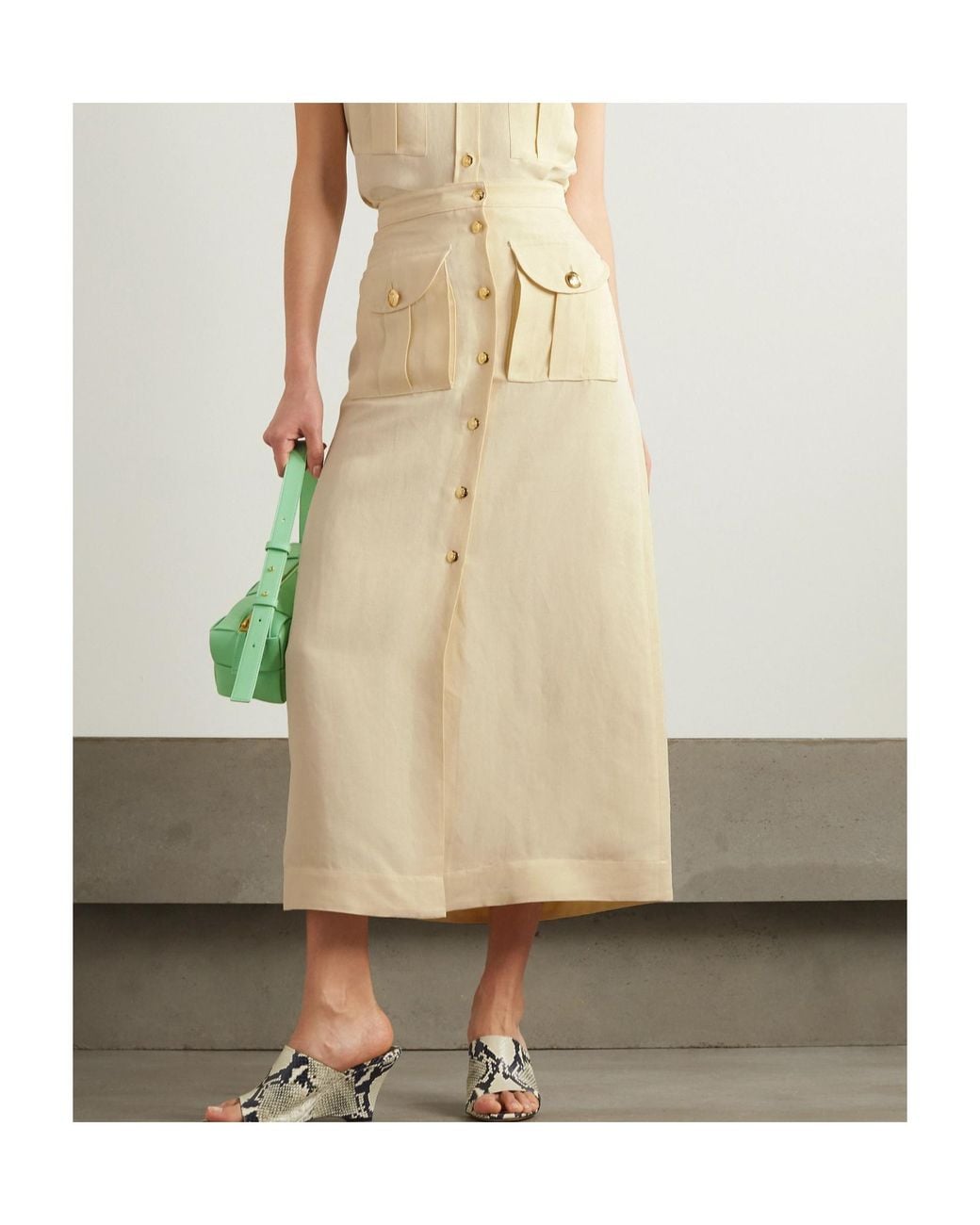 Blazé Milano Natural Twill Midi Skirt