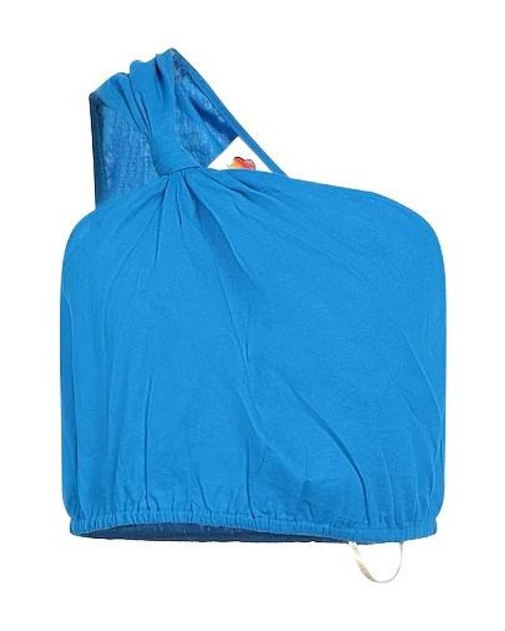 Farm Rio Blue Solid Off Shoulder Crop Top