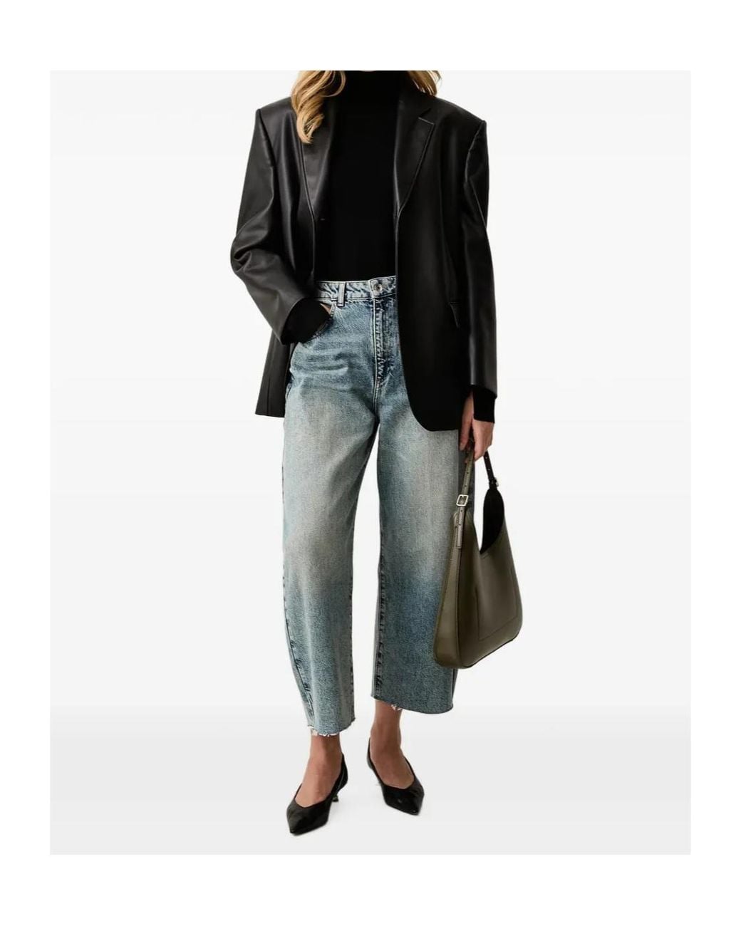 Patrizia Pepe Black Logo-Plaque Turtleneck Wool Sweater