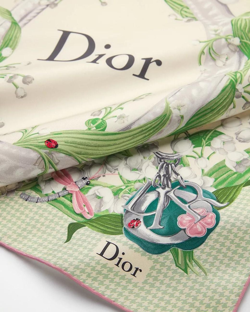 Dior White Lucky Médaillon 90 Square Scarf