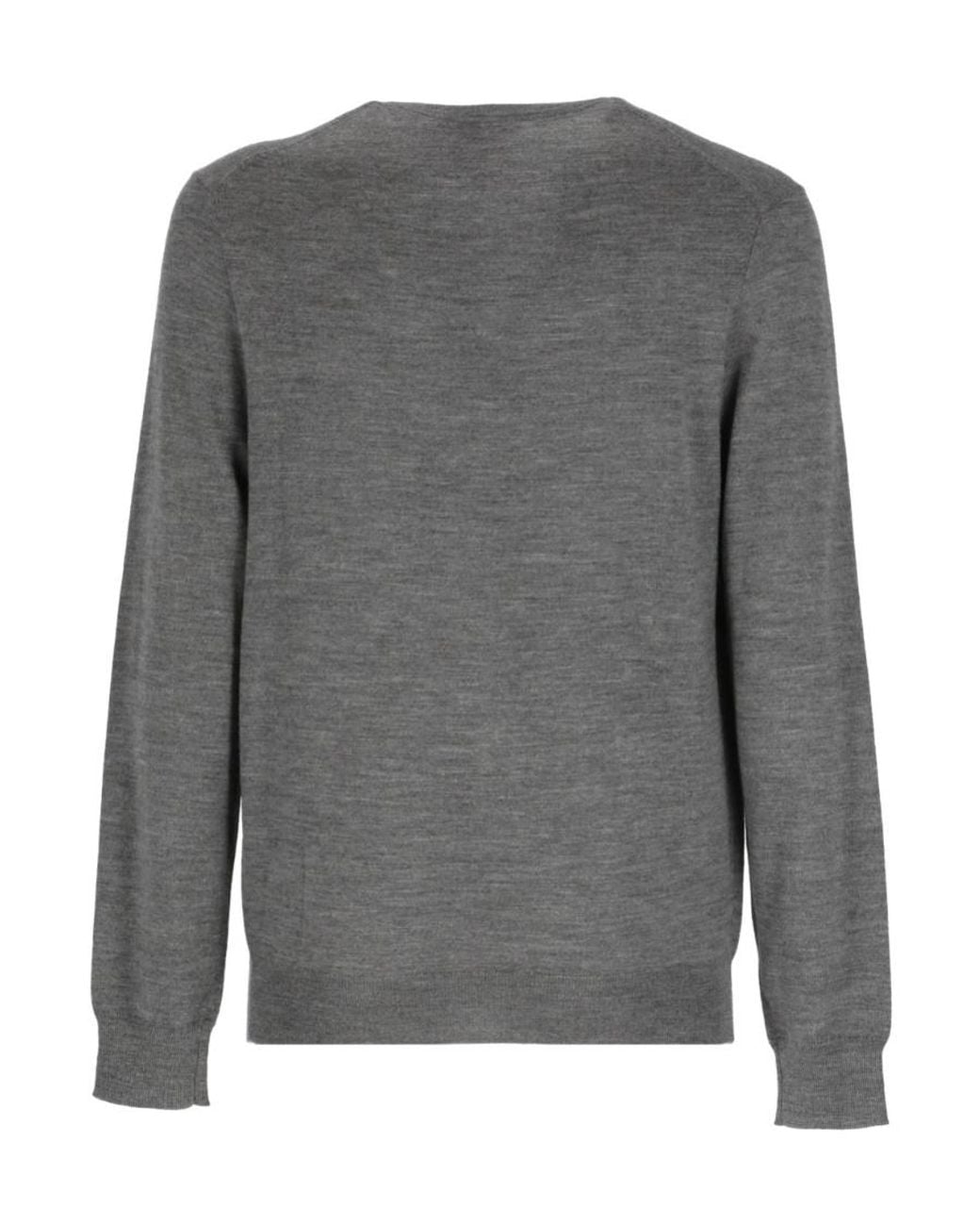 Ralph Lauren Gray Polo Pony Embroidered Knit Jumper for men