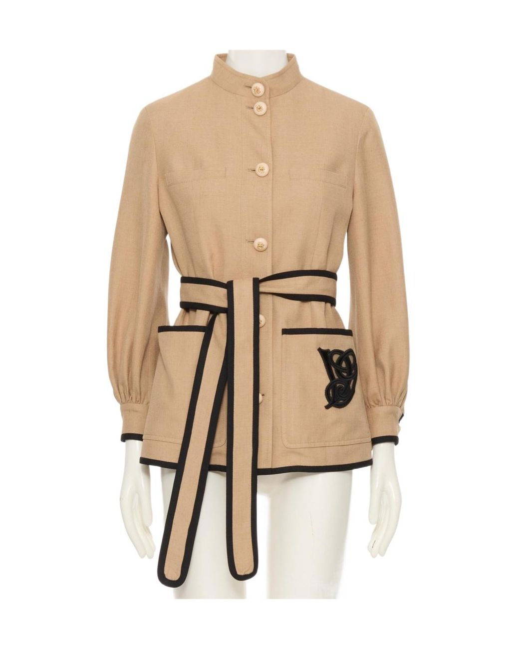 Valentino Natural Belted Button-Up Jacket