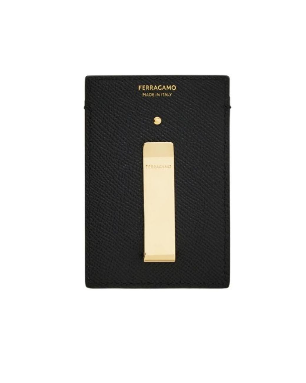 Ferragamo Black Ferragamo Logo Money Clip Cardholder Wallet for men