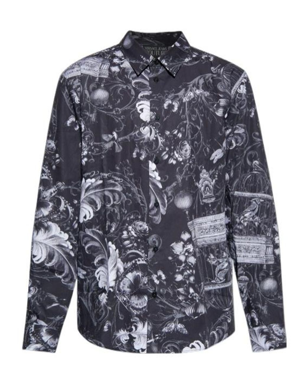 Versace Jeans Blue Couture Patterned Long-Sleeved Shirt for men