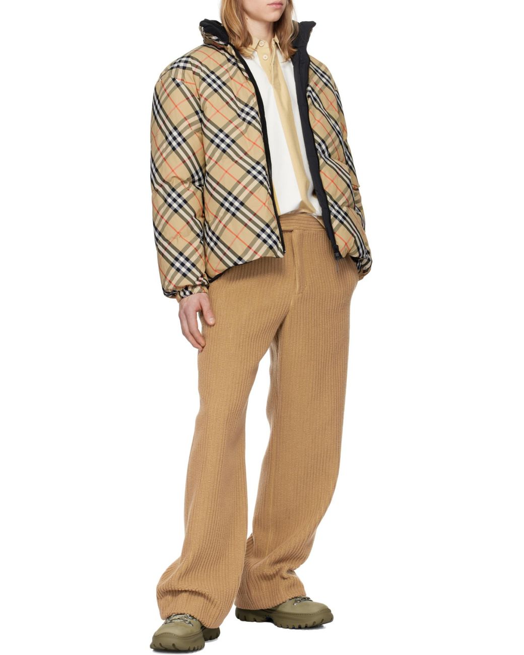 Burberry Metallic Reversible Check Puffer Jacket for men
