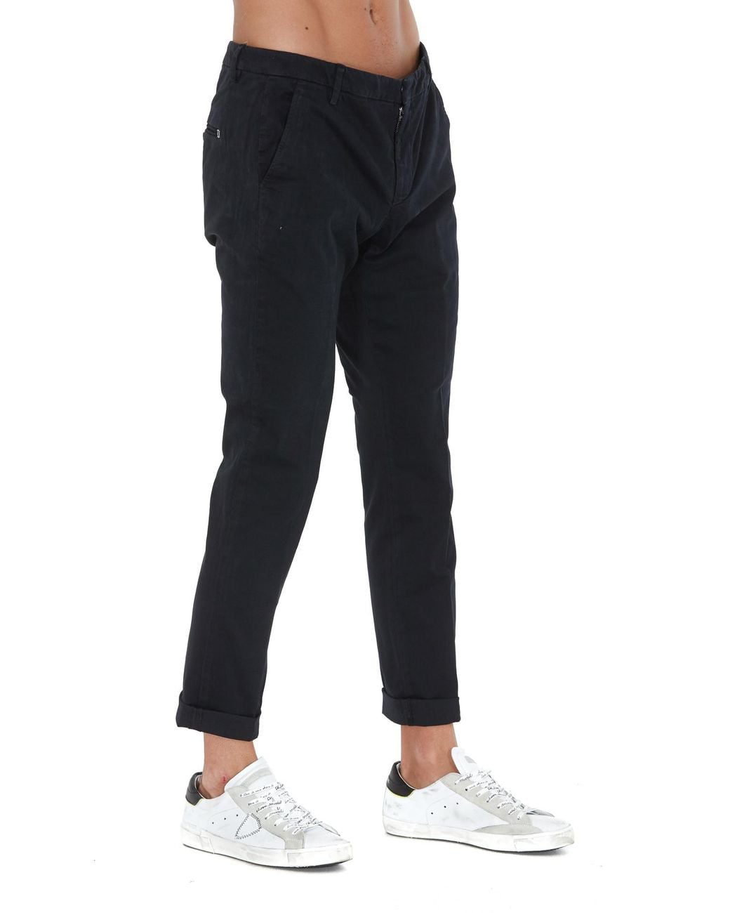 Dondup Black Slim Chino Pants for men