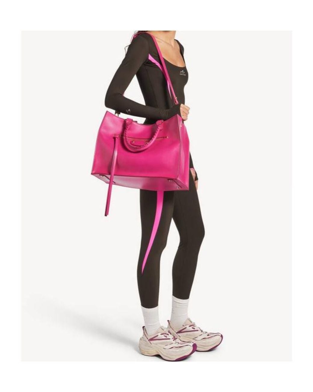 Balenciaga Pink Le City Sleek Tote Bag Large