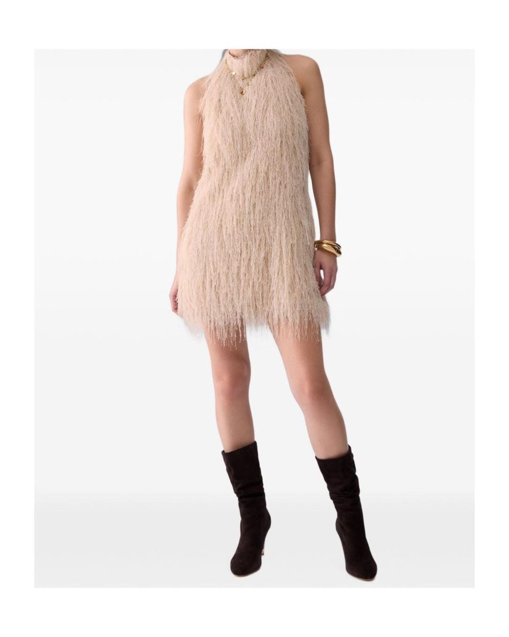 Liu Jo White Short Dress With Frayed Fabric