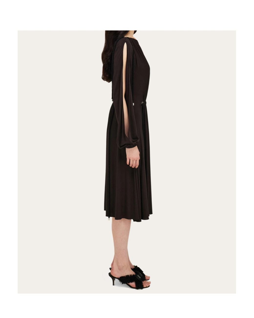 Ferragamo Black Pleated Dress