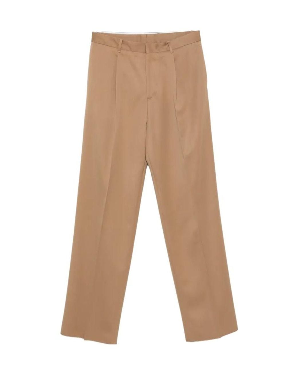 Lardini Natural Pleated Wide-Leg Pants for men