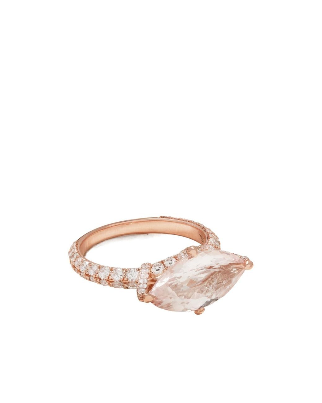 Diane Kordas Multicolor 18-Karat Rose And Diamond Pinky Ring