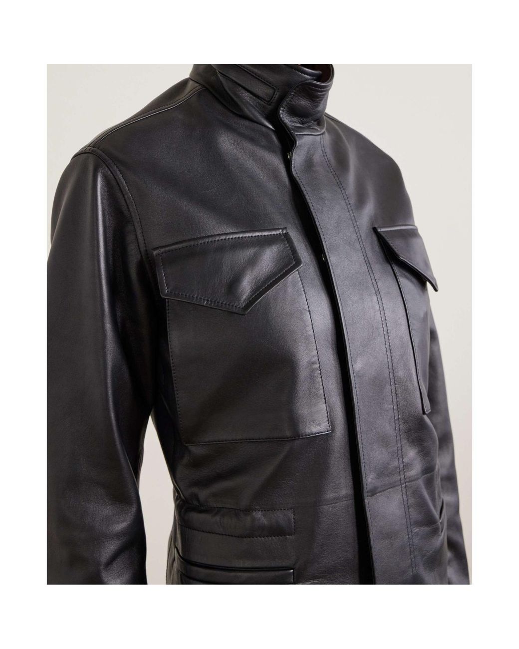 Gabriela Hearst Black Long-Sleeved Leather Jacket