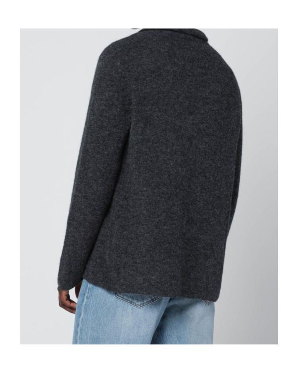 Roberto Collina Black Textured Knit Jacket for men