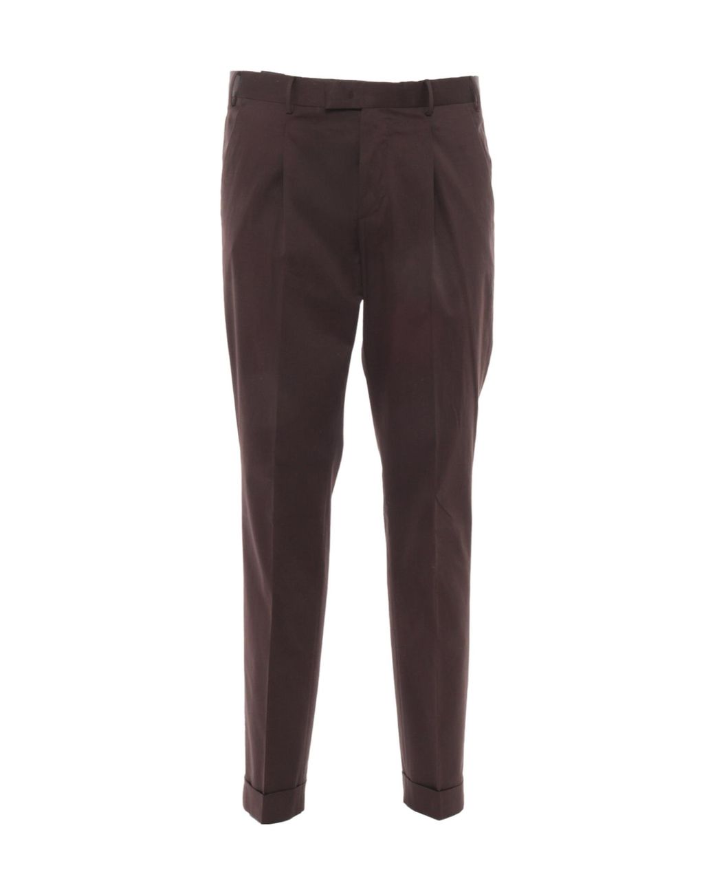 PT01 Brown Pt Torino Turn-Up Hem Trousers for men