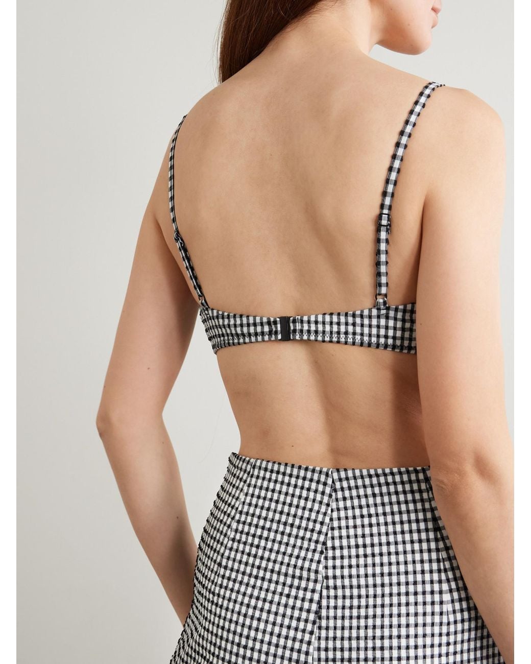 Rohe Gray Gingham Seersucker Bralette