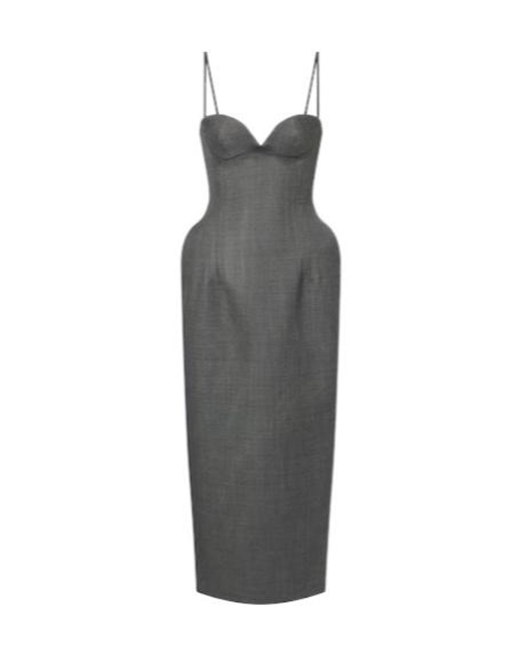 Magda Butrym Gray Wool Bustier Dress
