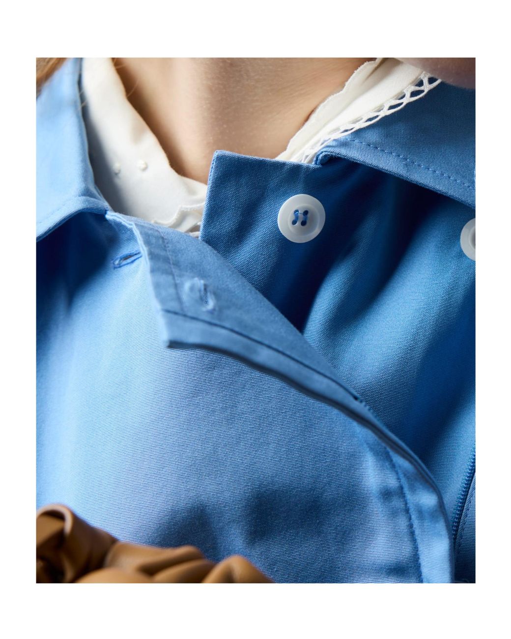 Miu Miu Blue Double-Breasted Short-Sleeved Shirt